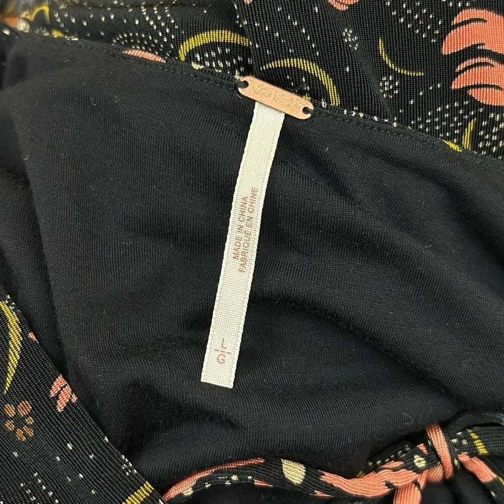 Free People Floral Black‎ and Pink Party Dress